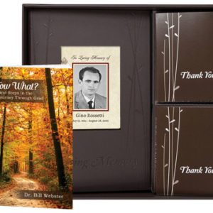 Box set designed by MyBabbo. Box set includes stationary and photobook for funerals and memorials.